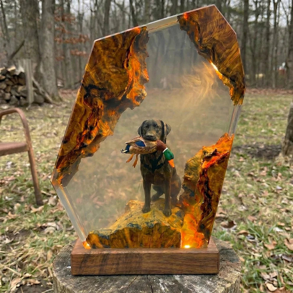 Dog Resin Lamp