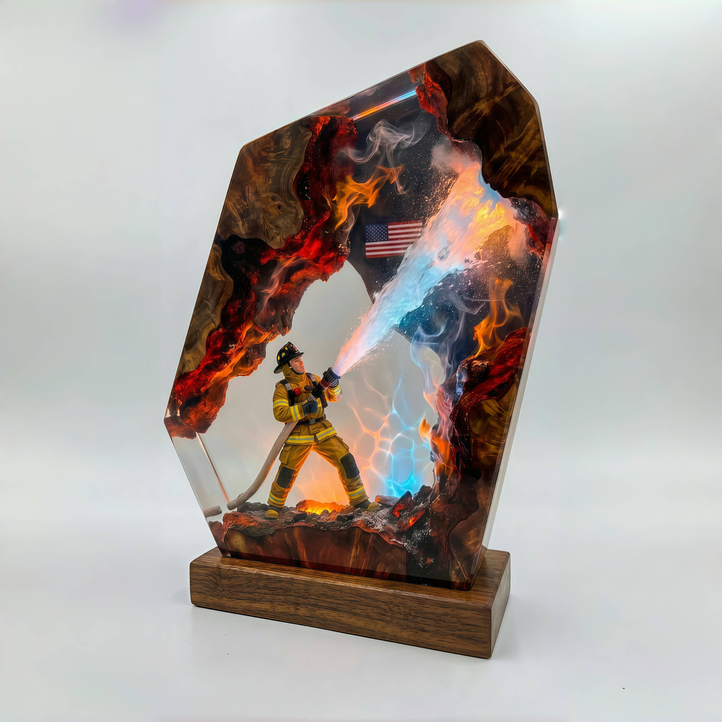 Firefighter Resin Lamp